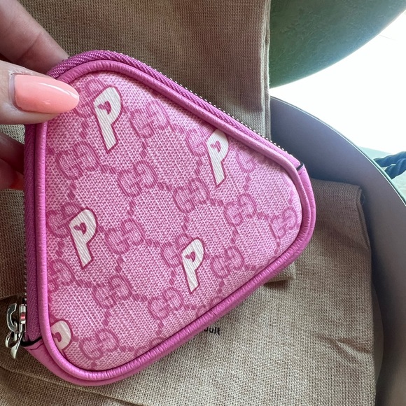 GUCCI x PALACE Pink Triferg Supreme GG Pink Coin Purse Limited Edition wit BOX - Picture 2 of 9